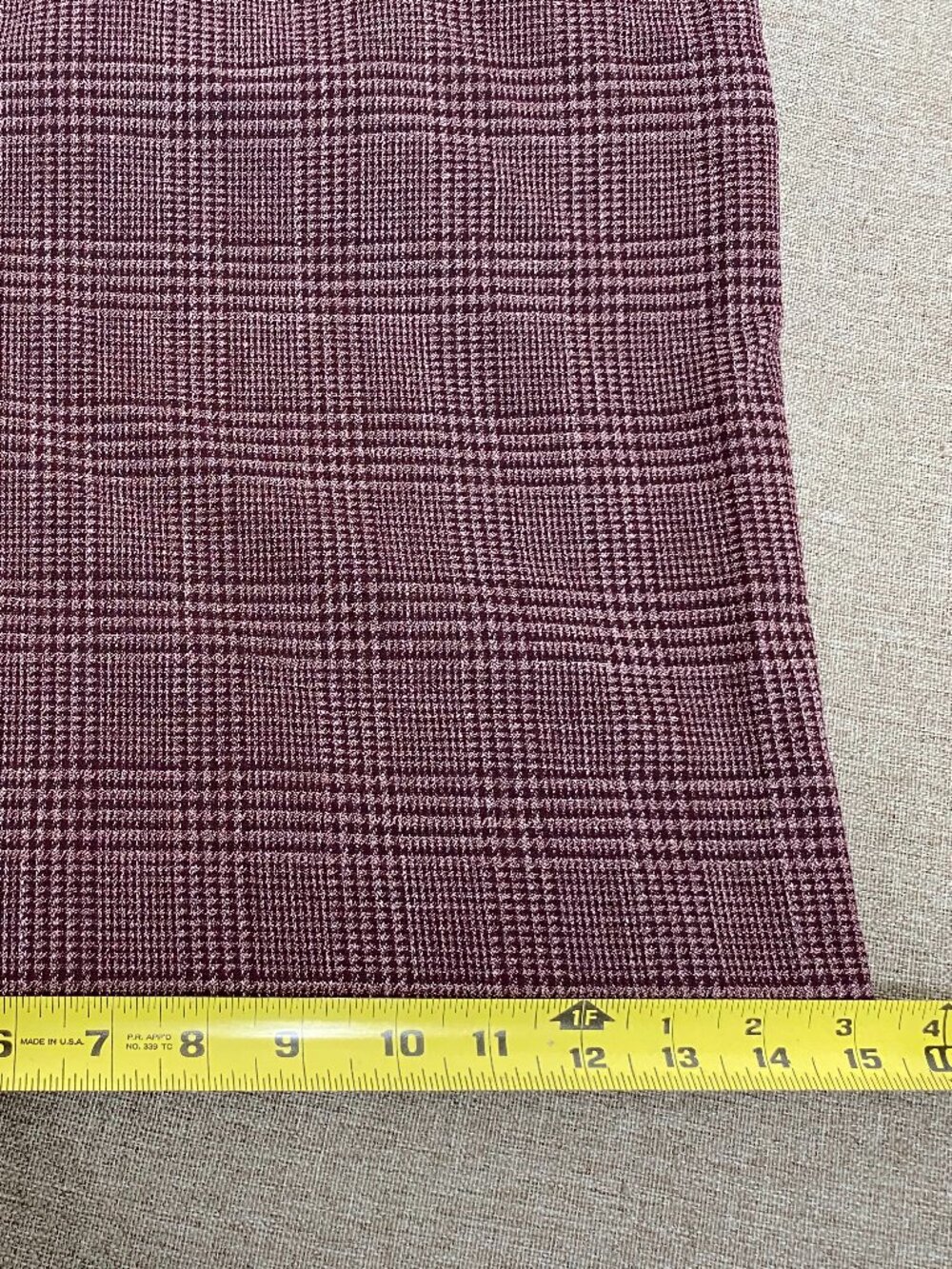 Worthington Wide Leg Dress Pants Women's 14 High Rise Burgundy Houndstooth - Picture 13 of 14
